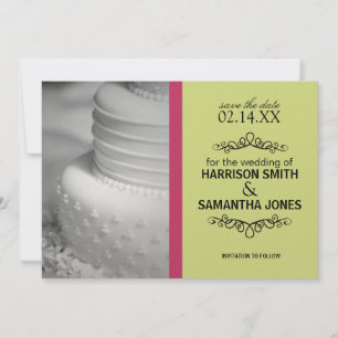 Invitation Pink & Lime Green Enregistrer la date Annonces