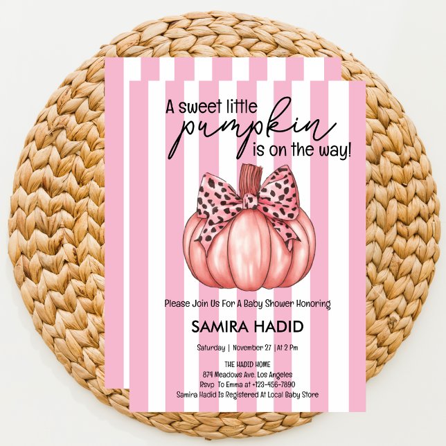 Invitation Pink Little Citrouille C'est un Baby shower d'auto (Créateur téléchargé)