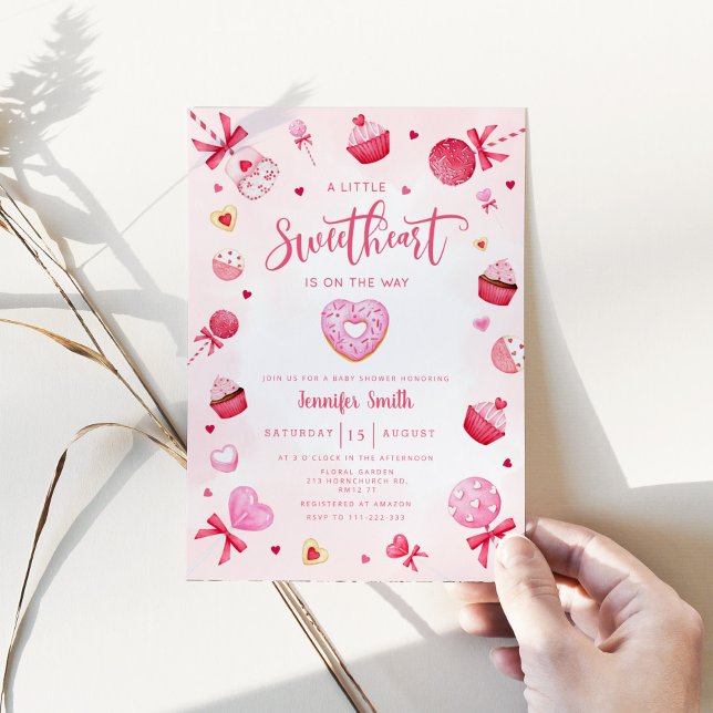 Invitation Pink Little love est sur le chemin baby shower (Créateur téléchargé)
