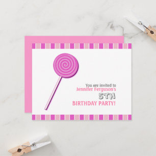 Invitation Pink Lollypop