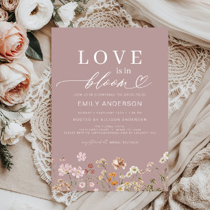 Invitation Pink Love est dans Bloom Fleur sauvage Fête des ma