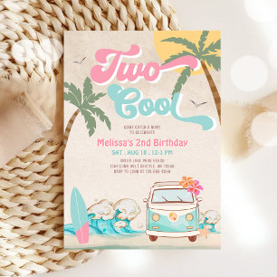 Invitation Pink Mint Deux Cool surf 2e anniversaire