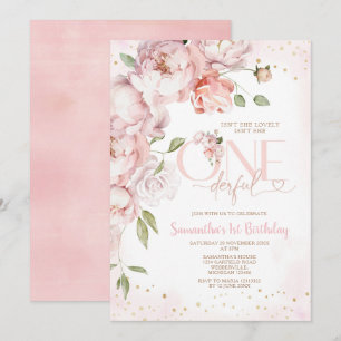 Invitation Pink n'est-elle pas géniale 1ère Fleurs d'annivers