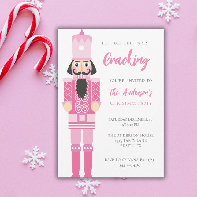 INVITATION PINK NOËL NUTCRACKER FÊTE DE FÊTE (Créateur téléchargé)