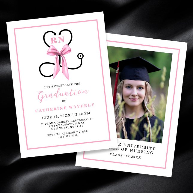 Invitation Pink Nursing School Graduation Party (Créateur téléchargé)