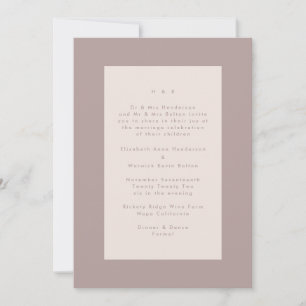 Invitation Pink on Blush Moderne Minimaliste Simple Mariage
