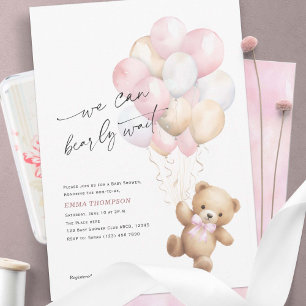Invitation Pink On Peut Attendre Rapidement Bébé Simple Fille