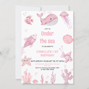 Invitation Pink Oneder Sea Anniversaire