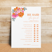 Pink Orange Il A Dit Qu'Elle A Dit Fête des mariée