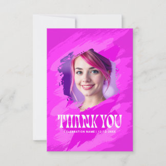 Invitation Pink Paint | Thank You Modern Photo Cards
