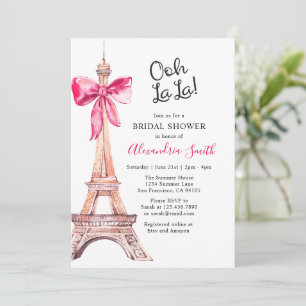 Invitation Pink Paris Bridal Shower