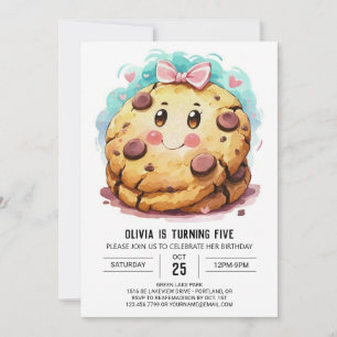 Invitation Pink Pastel Sweets Cookies Anniversaire