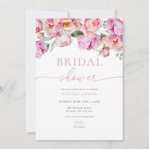Invitation Pink Peony Floral