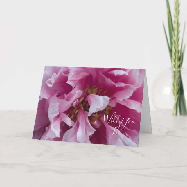 Invitation Pink Peony Flowers Serez-Vous Ma Femme D'Accueil (Devant)