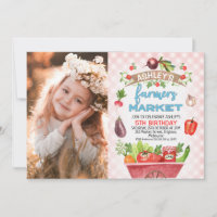 Pink Plaid Farmers Market Photo Anniversaire