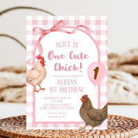 Pink Preppy Plaid Un mignon poussin Anniversaire