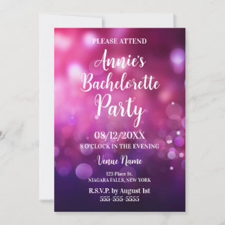 Invitation Pink Purple Bokeh