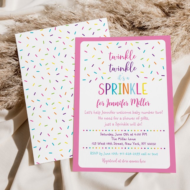 Invitation Pink Rainbow Girl Baby Sprinkl (Créateur téléchargé)