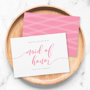 Invitation Pink Relax Script sera-tu ma femme d'honneur