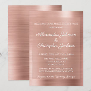 Invitation Pink Rose Gold Mariage partie d'engagement