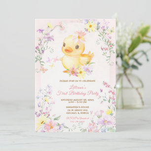 Invitation Pink RUBBER DUCK GIRL Premier anniversaire