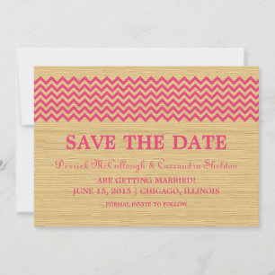 Invitation Pink Rustic Chevron Enregistrer l'Invitation de da