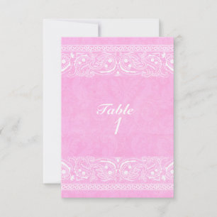 Invitation Pink Rustic Paisley Country Western Numéro de tabl