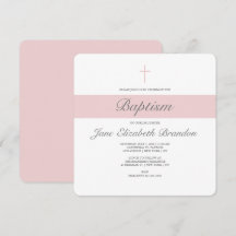 Invitation Pink Sash Baptism