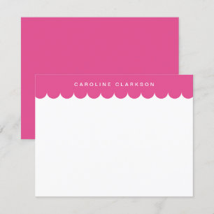 Invitation Pink Scallop Bordure moderne Papier à lettres
