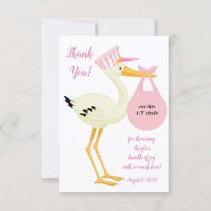 Invitation Pink Stork EOS baby shower de balai à lèvres préfé