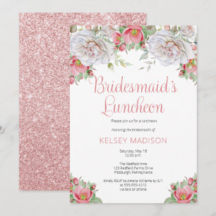 Invitation Pink Sweet Floral Blooms Déjeuner d'une bonne demo