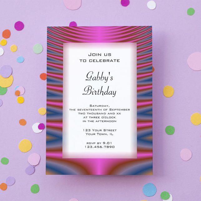 Invitation Pink Tie Dye fête d'anniversaire (Créateur téléchargé)