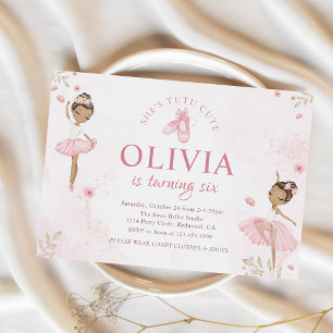 Invitation Pink Tutu Cute Ballet Danseuse Ballerina Anniversa