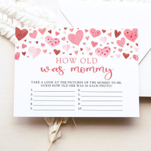 Invitation Pink Valentine Quel Âge A Été Maman Baby shower Je