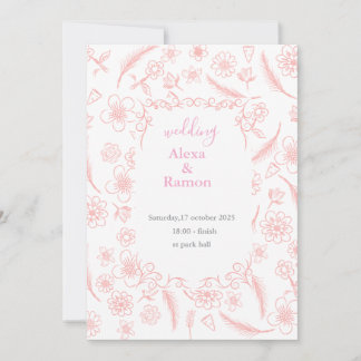 Invitation pink wedding