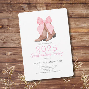 Invitation Pink Western 2025 Graduation Party