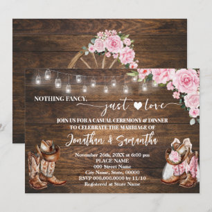 Invitation Pink Western Nothing Fancy Just Love Mariage