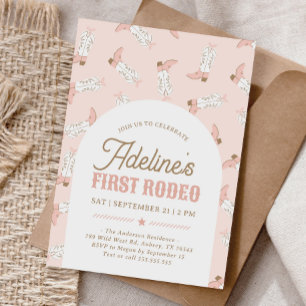 Invitation Pink Western Premier Rodeo Girl Anniversaire