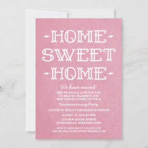 Invitation Pink Whimsical Sweet Accueil Fête de réchauffement