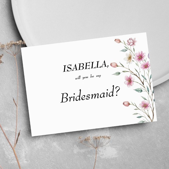 Invitation Pink white mint lilac spring flower Bridesmaid (Pink white mint lilac spring flower Bridesmaid)