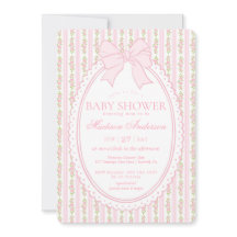 Pink & White Vintage Fancy Floral Baby Shower