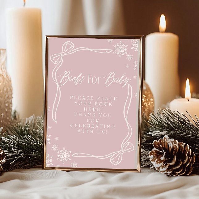 Invitation Pink Winter Coquette Livres pour bébé Signal (Pink Winter Coquette Books for Baby Sign)