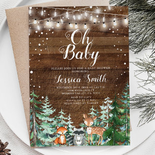 Invitation Pins d'animaux Oh Baby Baby shower