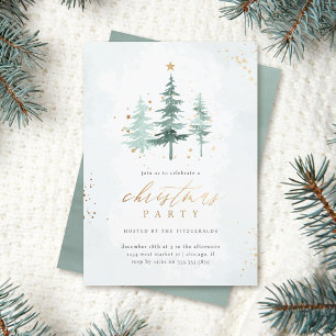 Invitation Pins d'aquarelle fêtes de Noël