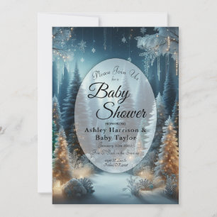 Invitation Pins givrés dans le Baby shower d'hiver