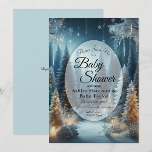 Invitation Pins givrés dans le Baby shower d'hiver