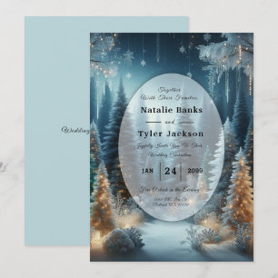 Invitation Pins givrés en hiver Mariage