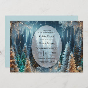 Invitation Pins givrés en hiver Mariage