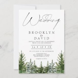 Invitation Pins sauvages modernes Mariage minimaliste