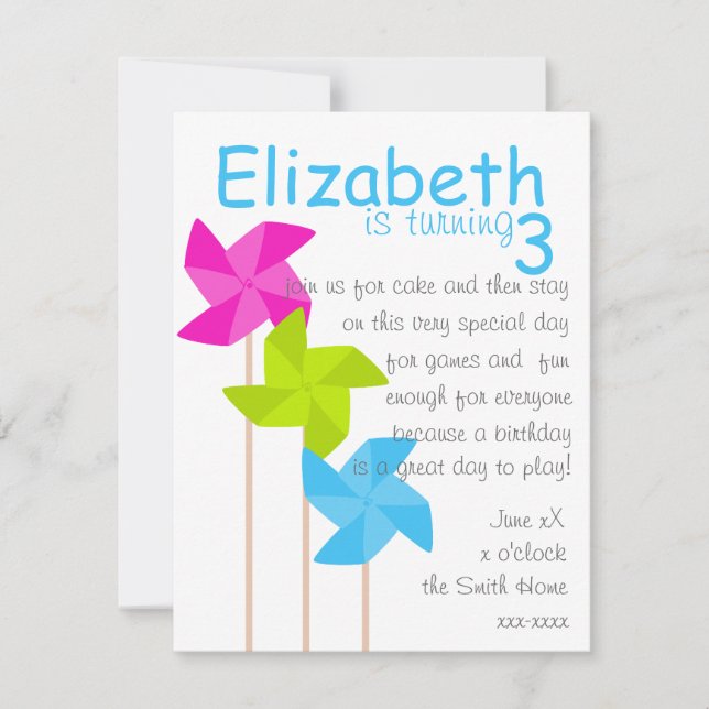 Invitation Pinwheel Trio (Devant)
